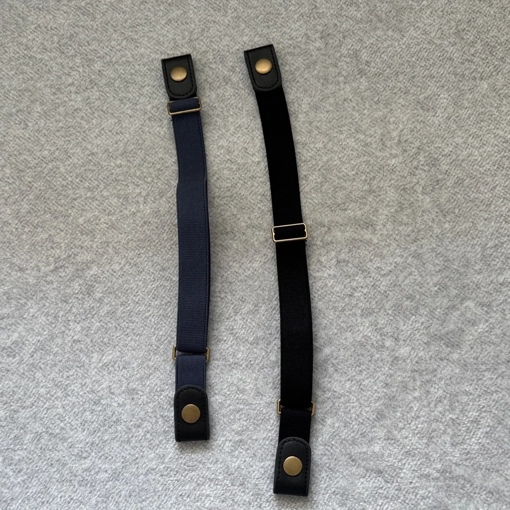 Stylish Black and Navy Button Suspenders